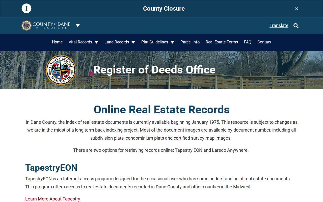 Dane County residents directory deed index gateway